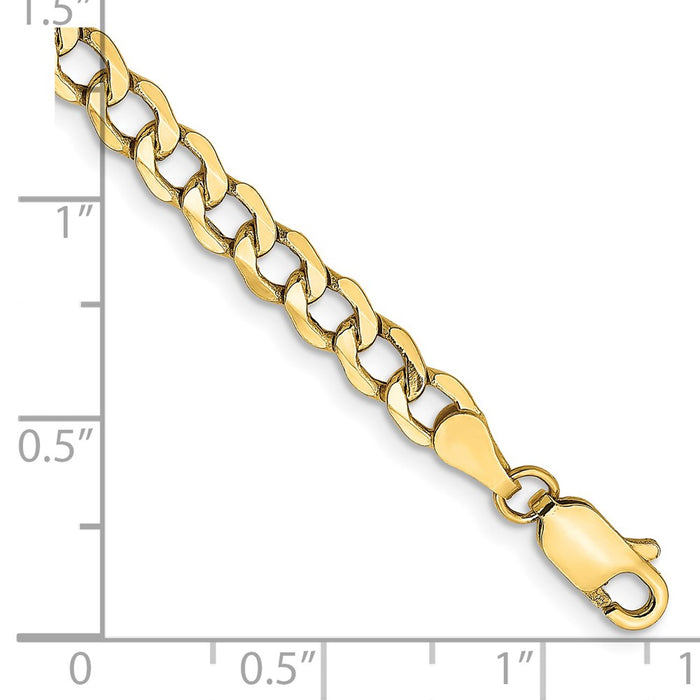 High-Quality 14K Gold 10-Inch 4.3mm Curb Anklet - Affordable Luxury!-3