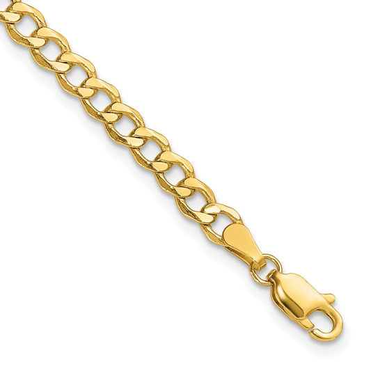 Shop 14K Gold 9-Inch 4.3mm Semi-Solid Curb Anklet - Stylish & Affordable!