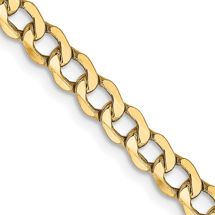 Buy 14K Gold 20-Inch Semi-Solid Curb Chain - Stylish & Durable 4.3mm-1