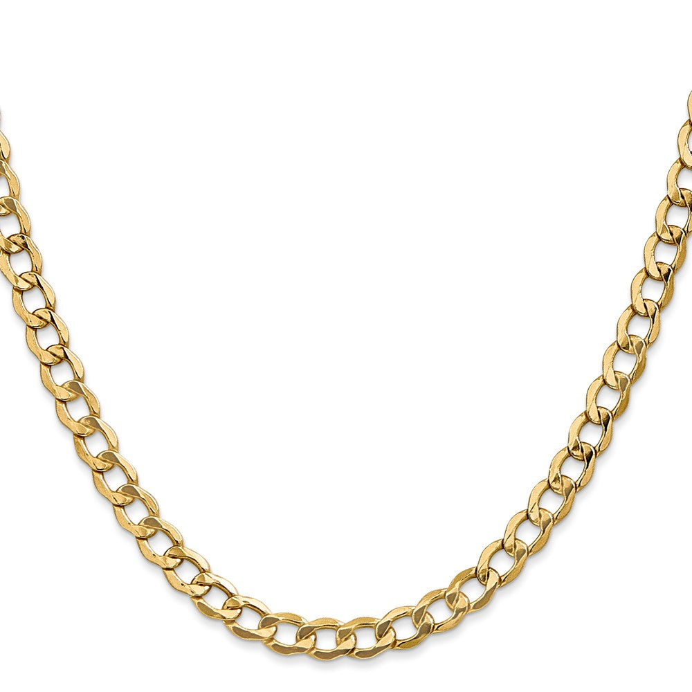 Buy Stylish 14K Gold Semi-Solid Curb Chain - 28-Inch, 5.25mm, Affordable Value