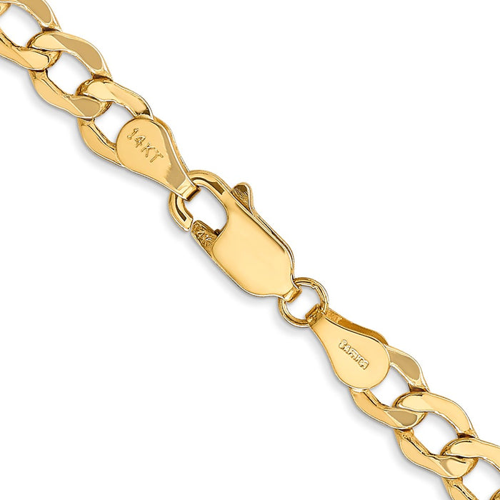 Buy Stylish 14K Gold Semi-Solid Curb Chain - 28-Inch, 5.25mm, Affordable Value-3