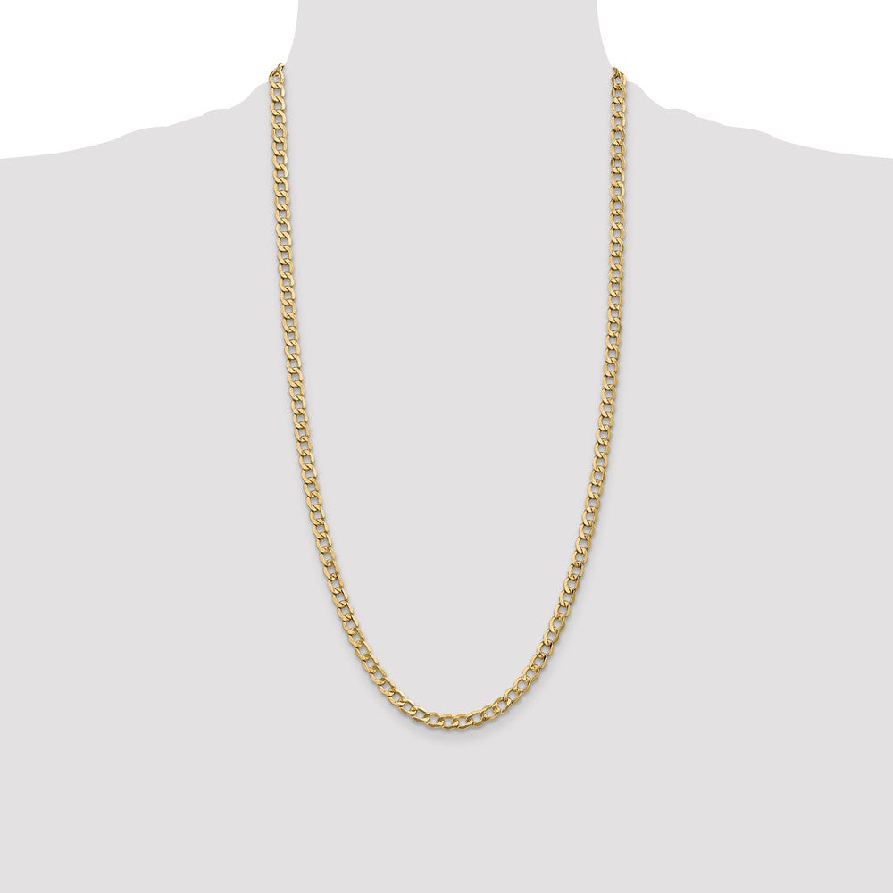 Buy Stylish 14K Gold Semi-Solid Curb Chain - 28-Inch, 5.25mm, Affordable Value
