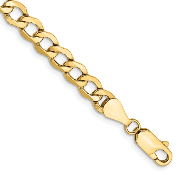 14K Gold Curb Bracelet - 5.25mm Links