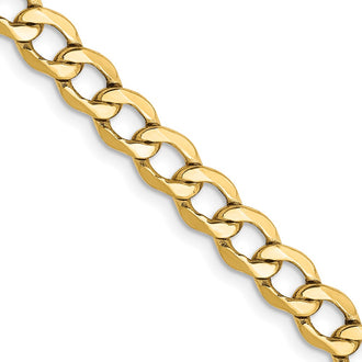 Buy 14K Gold 20-Inch Semi-Solid Curb Chain, 5.25mm - Stylish Luxury Jewelry