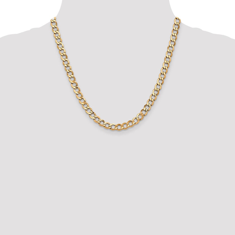 Shop Stylish 14K Gold 20-Inch 6.5mm Semi-Solid Curb Chain - Luxury Value!