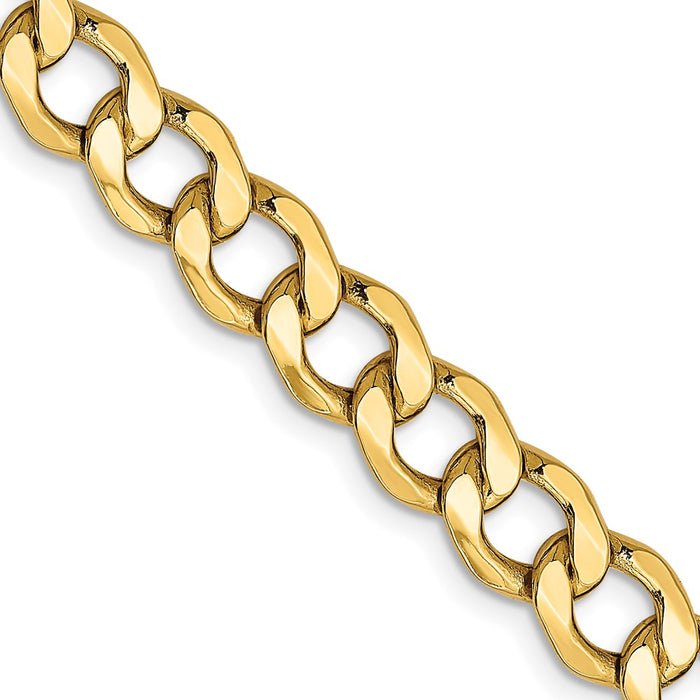 Shop Stylish 14K Gold 24-Inch 7mm Semi-Solid Curb Chain - Luxury Accessory-1