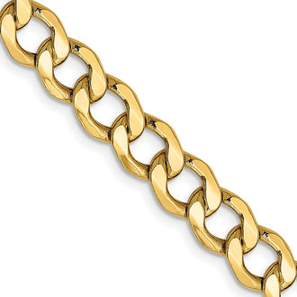 Buy 14K Gold 26-Inch 7mm Semi-Solid Curb Chain - Stylish Luxury Accessory