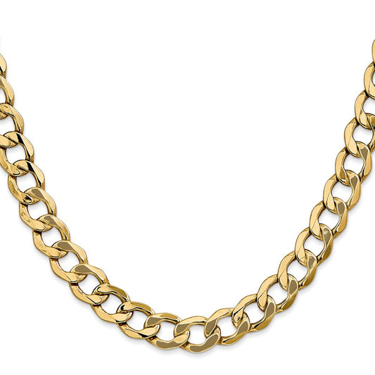 Shop 14K Gold 20-Inch 9mm Semi-Solid Curb Chain - Stylish & Luxury Jewelry