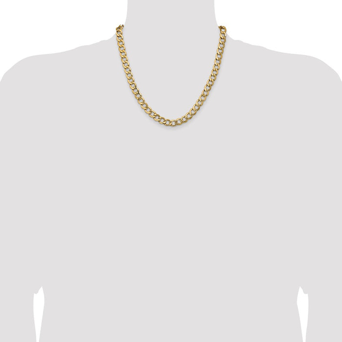 Shop 14K Gold 20-Inch 9mm Semi-Solid Curb Chain - Stylish & Luxury Jewelry-4