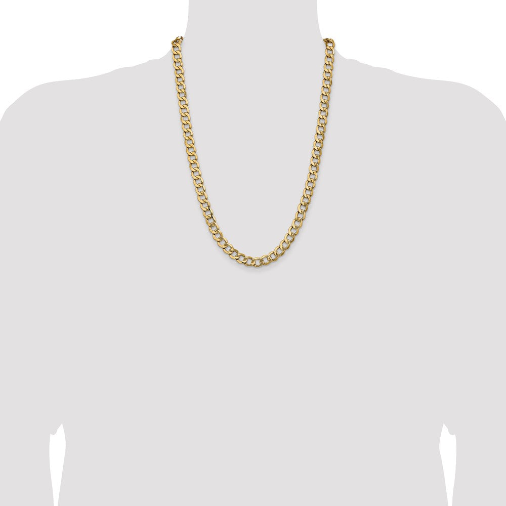 Exclusive 14K Gold 24-Inch 9mm Semi-Solid Curb Chain - Stylish & Affordable!