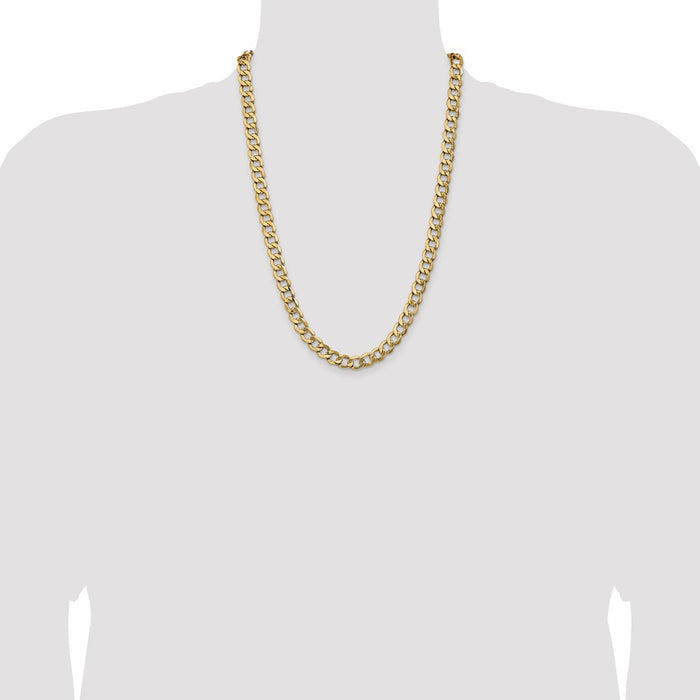 Exclusive 14K Gold 24-Inch 9mm Semi-Solid Curb Chain - Stylish & Affordable!-4