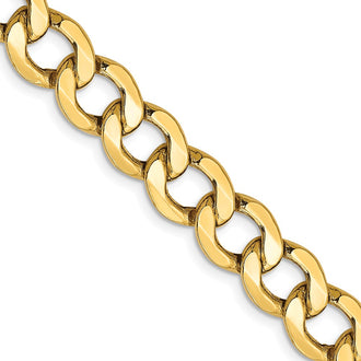 Buy Stylish 14K Gold 9mm Semi-Solid Curb Chain - Luxury You Can Afford!