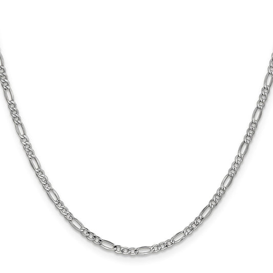 Buy Stylish 14K White Gold Figaro Chain - 24" x 2.5mm, Affordable Luxury