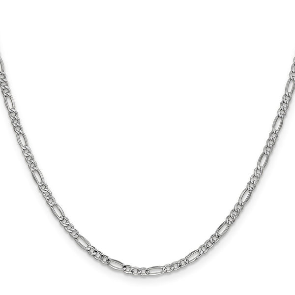 14K White Gold 26-Inch Figaro Chain - 2.5mm