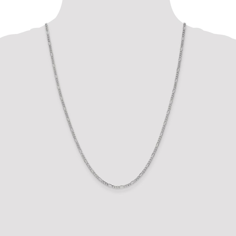 Buy Stylish 14K White Gold Figaro Chain - 24" x 2.5mm, Affordable Luxury