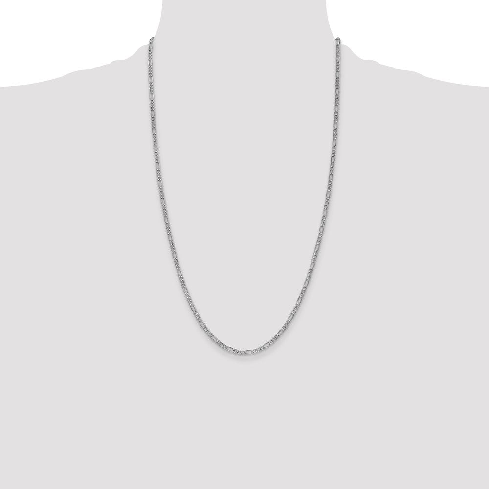 Shop Stylish 14K White Gold 26-Inch Figaro Chain - 2.5mm, Affordable Luxury