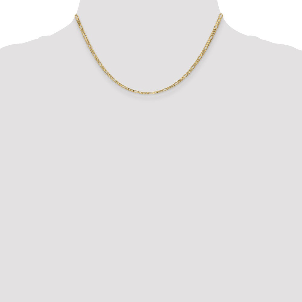 Buy 14K Gold 16-Inch Figaro Chain, 2.5mm Semi-Solid, Stylish & Affordable!