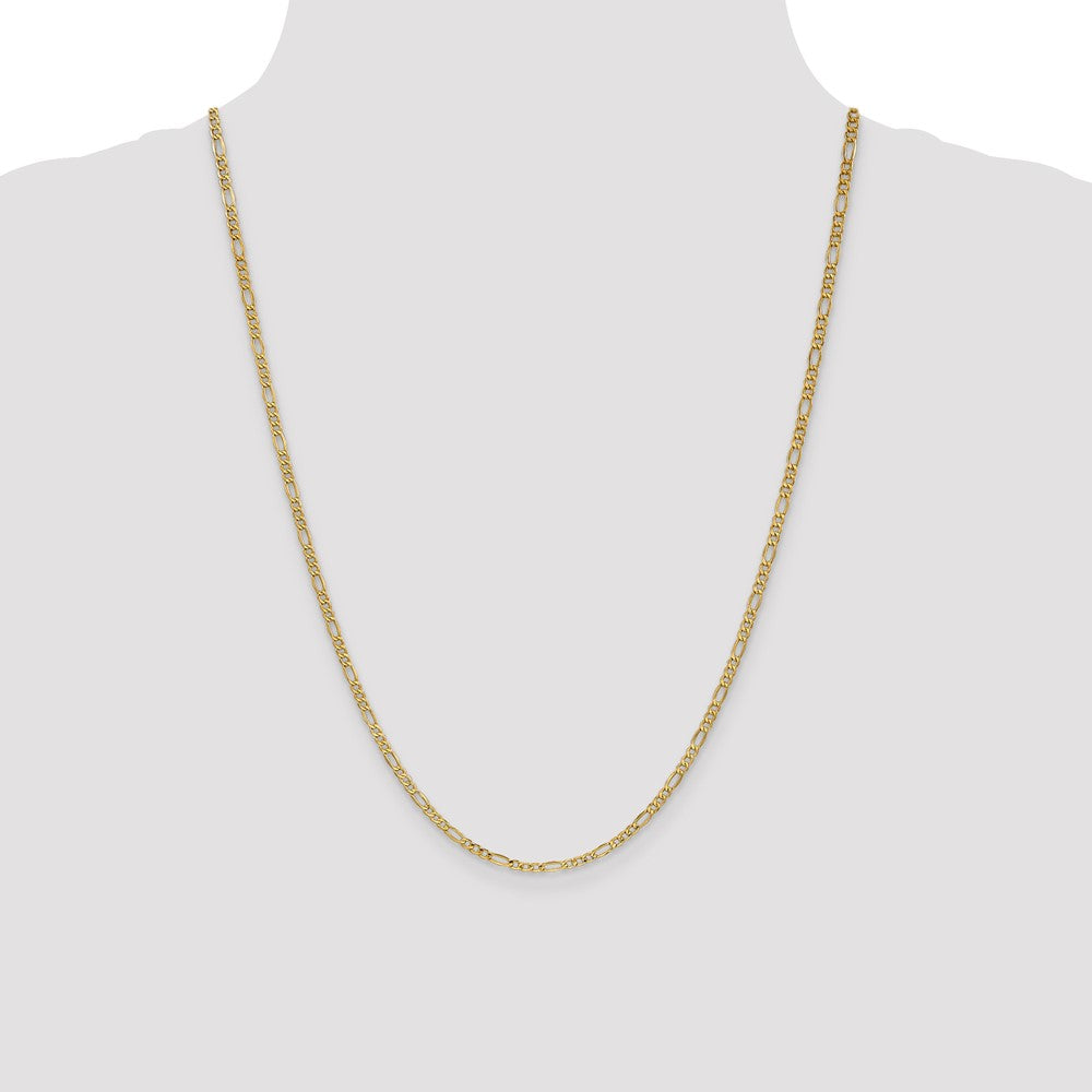 Shop 14K Gold 24-Inch 2.5mm Figaro Chain - Stylish & Affordable Luxury Jewelry