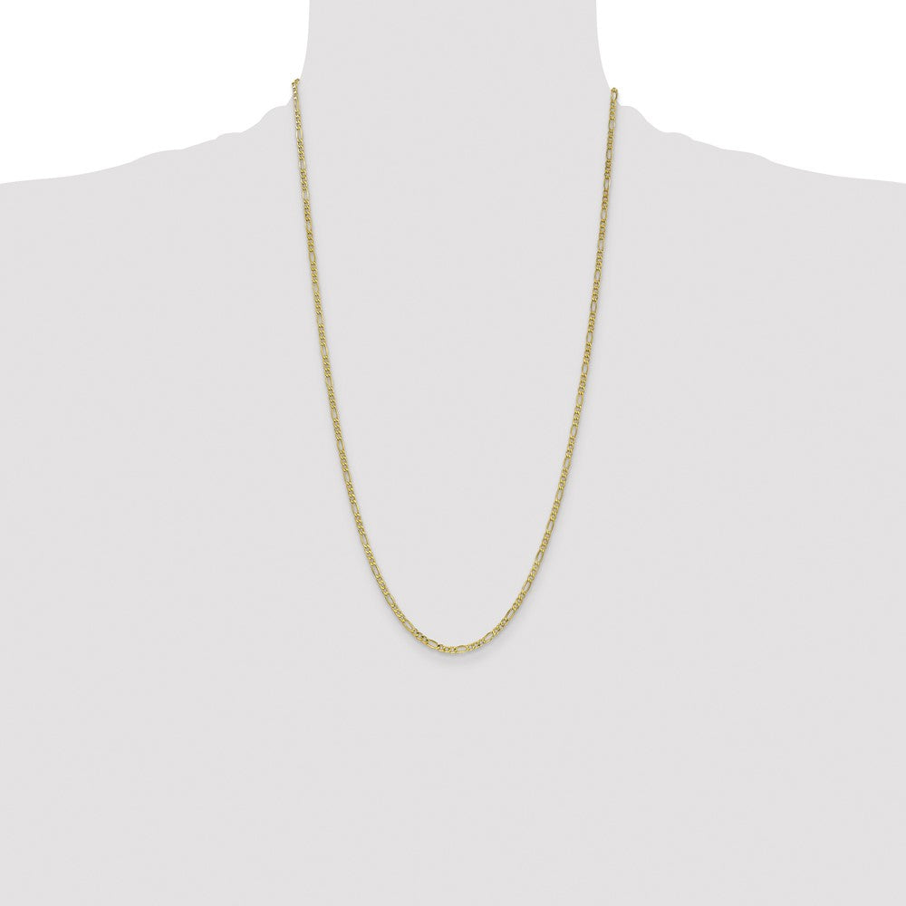 Buy 14K Gold 26-Inch 2.5mm Semi-Solid Figaro Chain - Stylish & Durable!