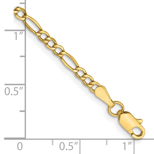 Shop 14K Gold 7-Inch Figaro Bracelet, 2.5mm, Stylish & Affordable Luxury