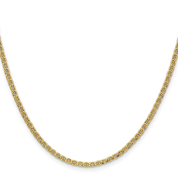 14K Gold Semi-Solid Anchor Chain - 26-Inch, 2.4mm