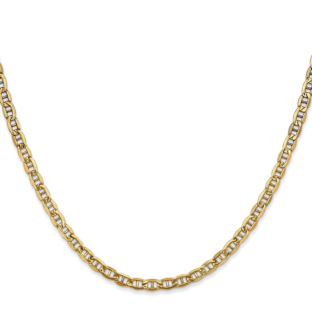 High-Quality 14K Gold 18-Inch 3.2mm Semi-Solid Anchor Chain, Stylish Lobster Clasp