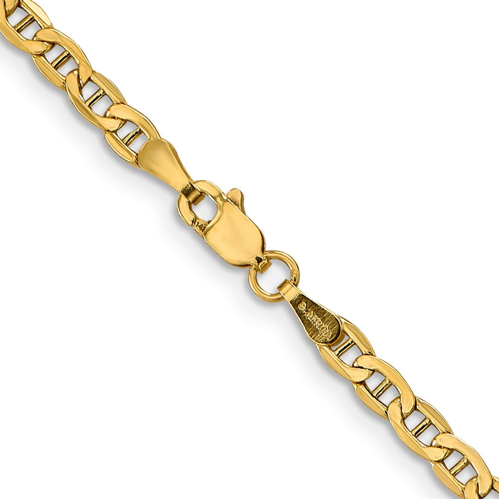 Buy 14K Gold 22-Inch 3.2mm Semi-Solid Anchor Chain - Stylish Luxury Accessory