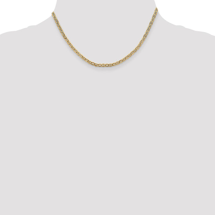 Buy 14K Gold 16-Inch Semi-Solid Anchor Chain - Stylish 3.2mm Design!-4