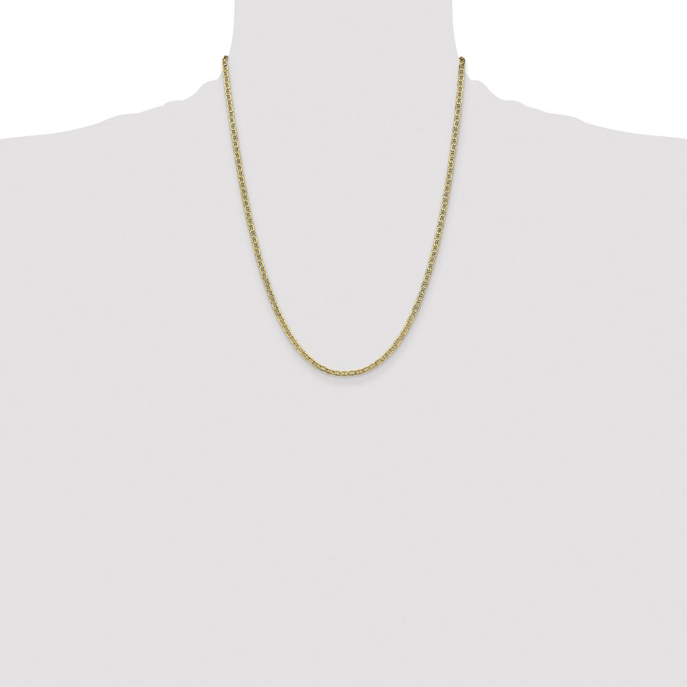Buy 14K Gold 22-Inch 3.2mm Semi-Solid Anchor Chain - Stylish Luxury Accessory