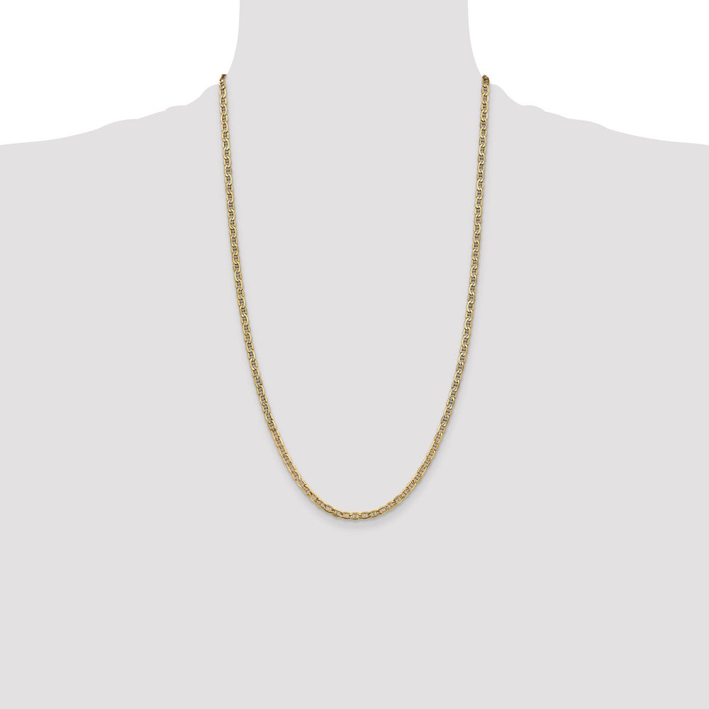 Buy 14K Gold 26-Inch 3.2mm Anchor Chain - Stylish Semi-Solid Design!
