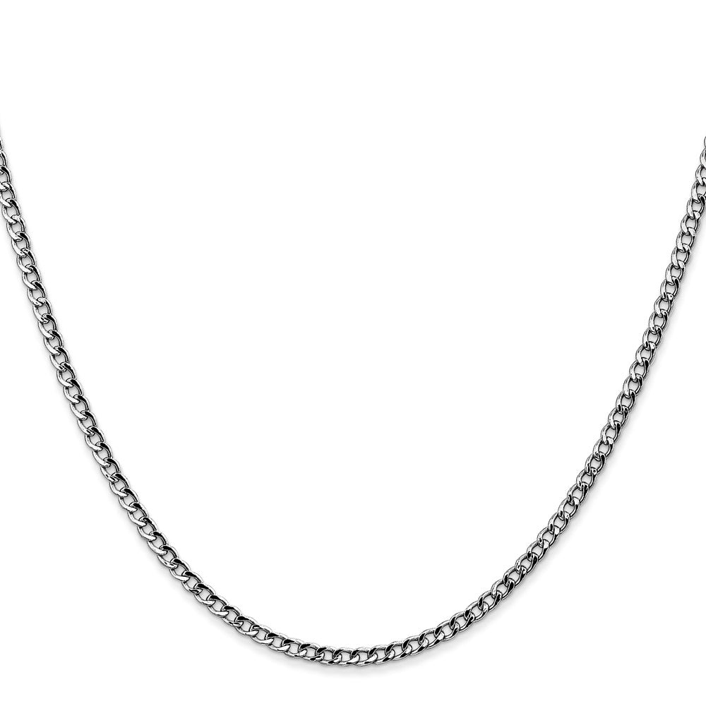 Designer 14K White Gold 26-Inch 2.5mm Curb Chain - Stylish Luxury Accessory