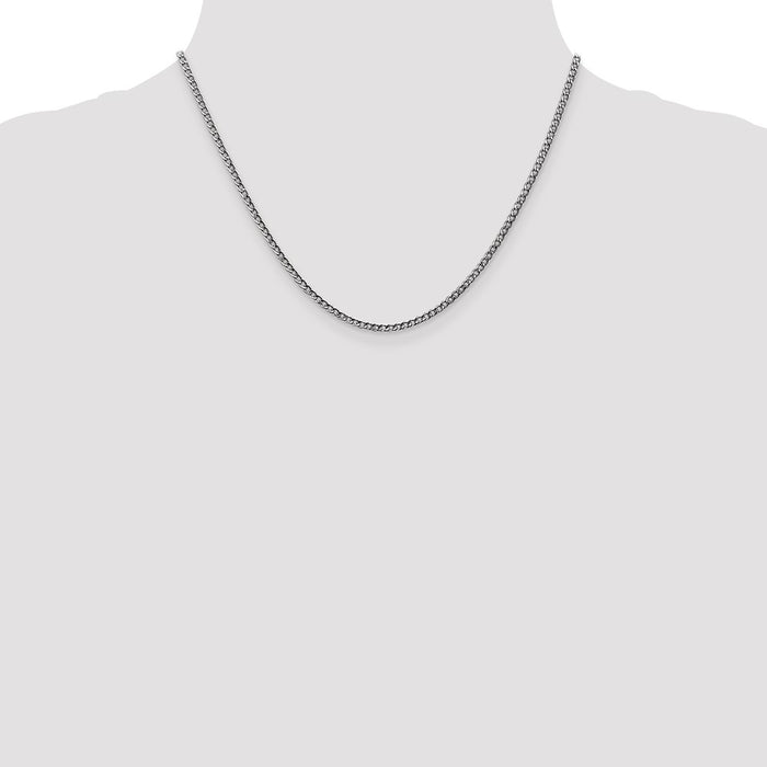 Buy 14K White Gold 18-Inch 2.5mm Curb Chain - Stylish & Affordable Luxury!-4