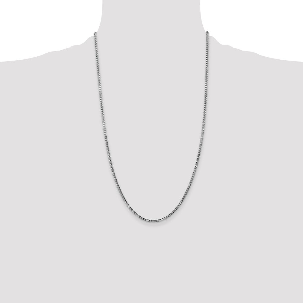 Designer 14K White Gold 26-Inch 2.5mm Curb Chain - Stylish Luxury Accessory