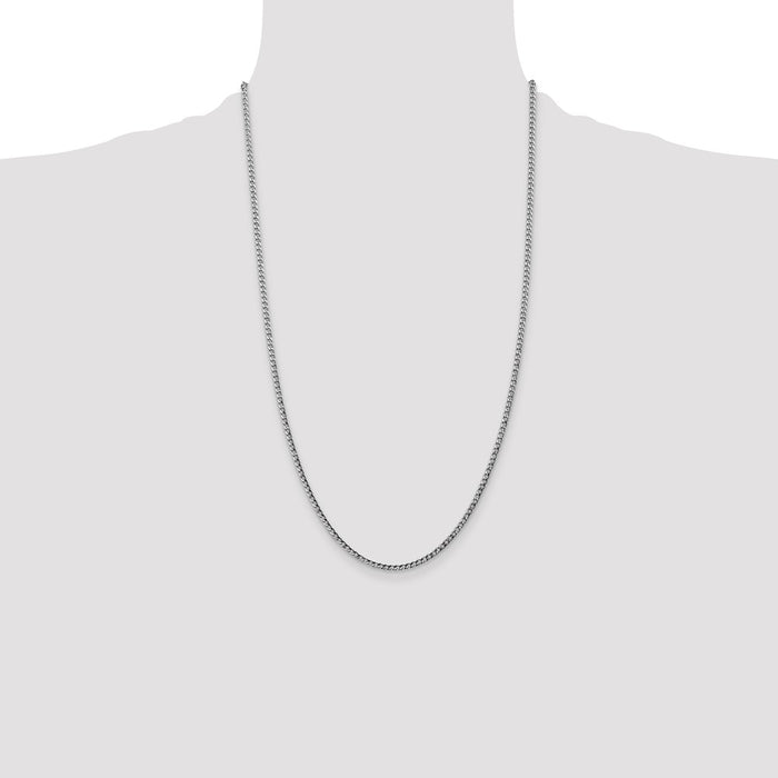 Designer 14K White Gold 26-Inch 2.5mm Curb Chain - Stylish Luxury Accessory-4