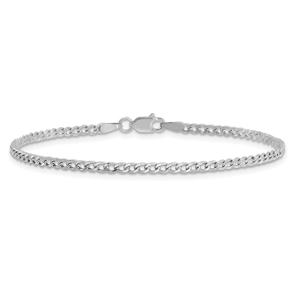 Buy Affordable 14K White Gold 2.5mm Semi-Solid Curb Link Chain Today!