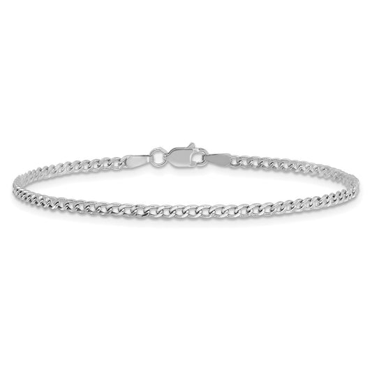 Buy Affordable 14K White Gold 2.5mm Semi-Solid Curb Link Chain Today!