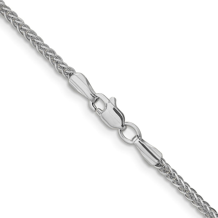 Shop Stylish 14K White Gold 20-Inch 2mm Wheat Chain - Affordable Luxury Design-3