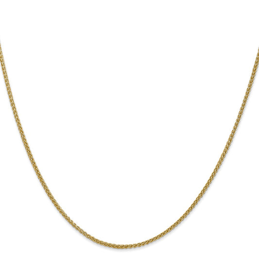 High-Quality 14K Gold 30-Inch Wheat Chain 1.55mm, Stylish Lobster Clasp