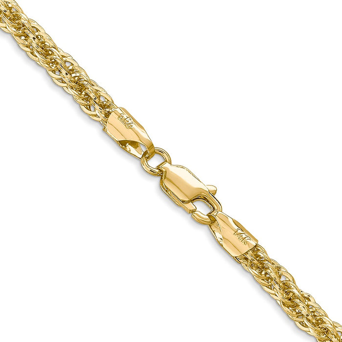 Buy Stylish 14K Gold 18-Inch 3.3mm Diamond-Cut Chain - Luxury Lobster Clasp-3