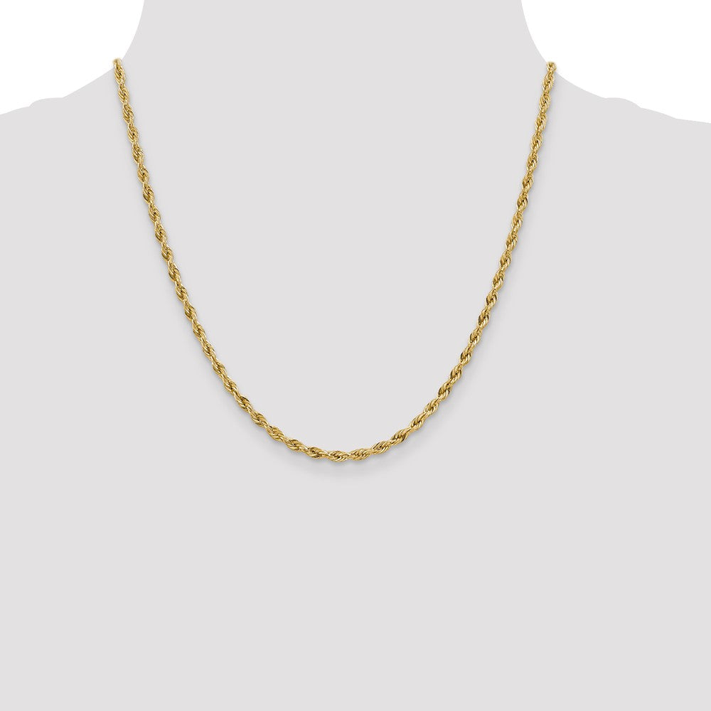 Shop 14K Gold 20-Inch 3mm Semi-Solid Rope Chain - Affordable Luxury Jewelry