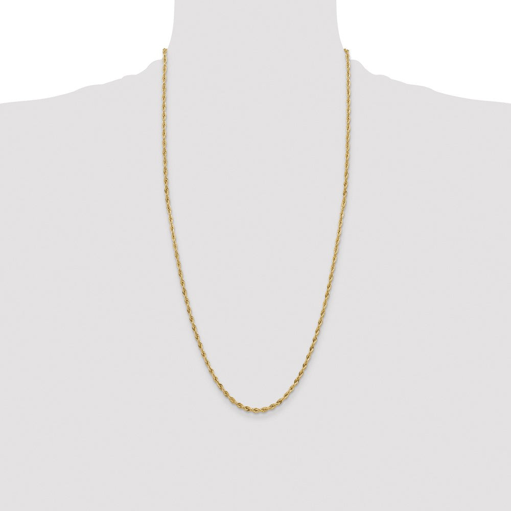 Exclusive 14K Gold 28-Inch 3mm Semi-Solid Rope Chain - Stylish Luxury Accessory