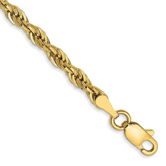 Buy 14K Gold 8-Inch 3mm Semi-Solid Rope Chain - Stylish & Affordable Luxury!
