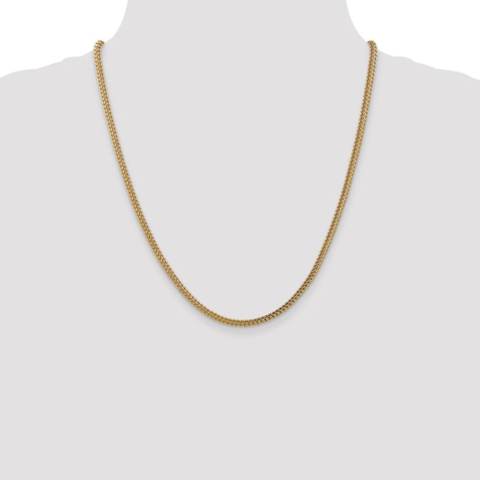 Buy 14K Gold 22-Inch 3mm Franco Chain - Stylish & Elegant Lobster Clasp-4