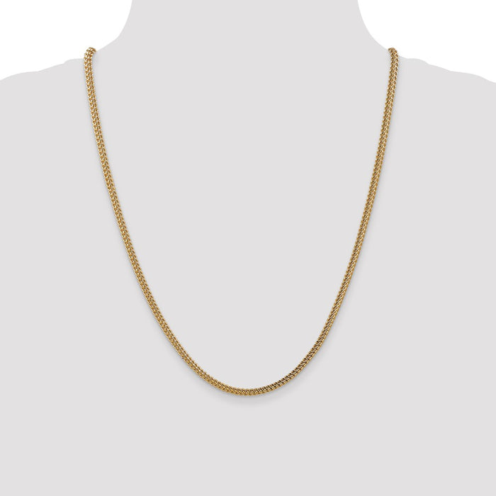 Shop Stylish 14K Gold 24-Inch 3mm Franco Chain with Elegant Lobster Clasp-4