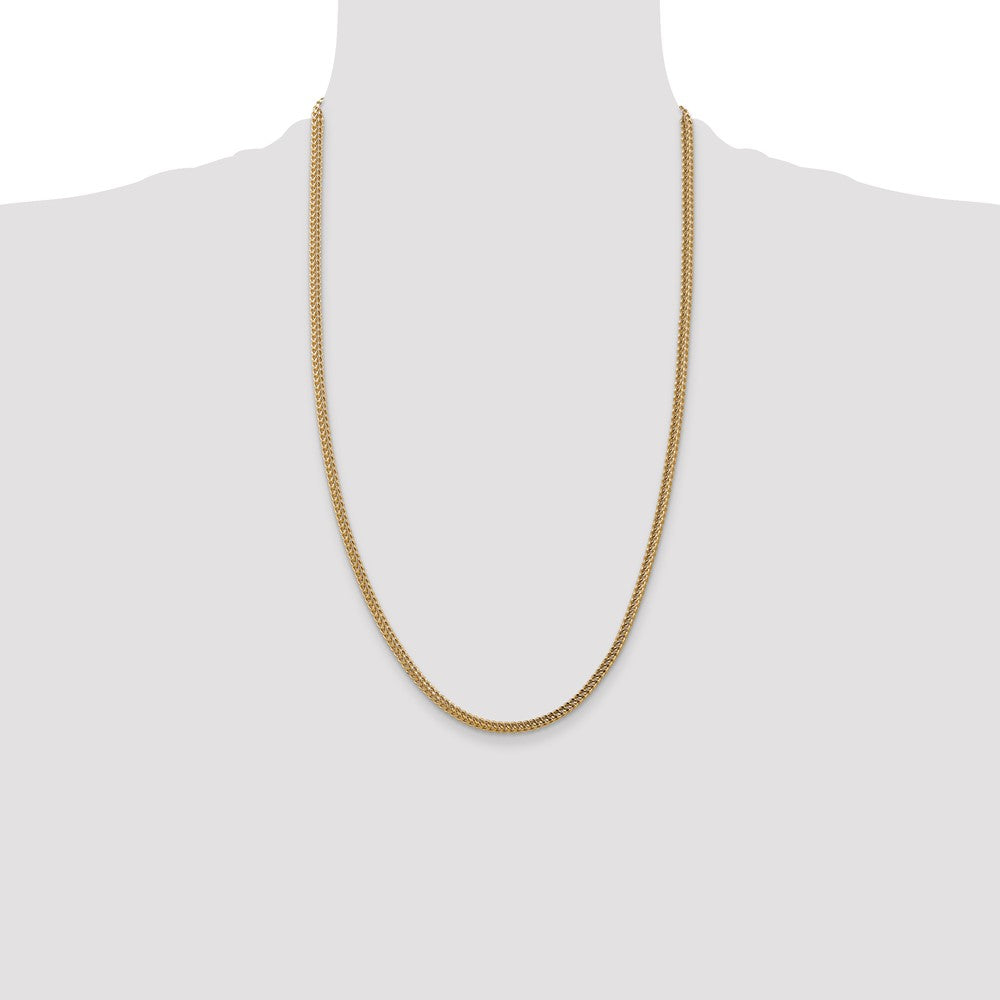 Buy Stylish 14K Gold 26-Inch Semi-Solid Franco Chain - 3mm, Elegant Clasp