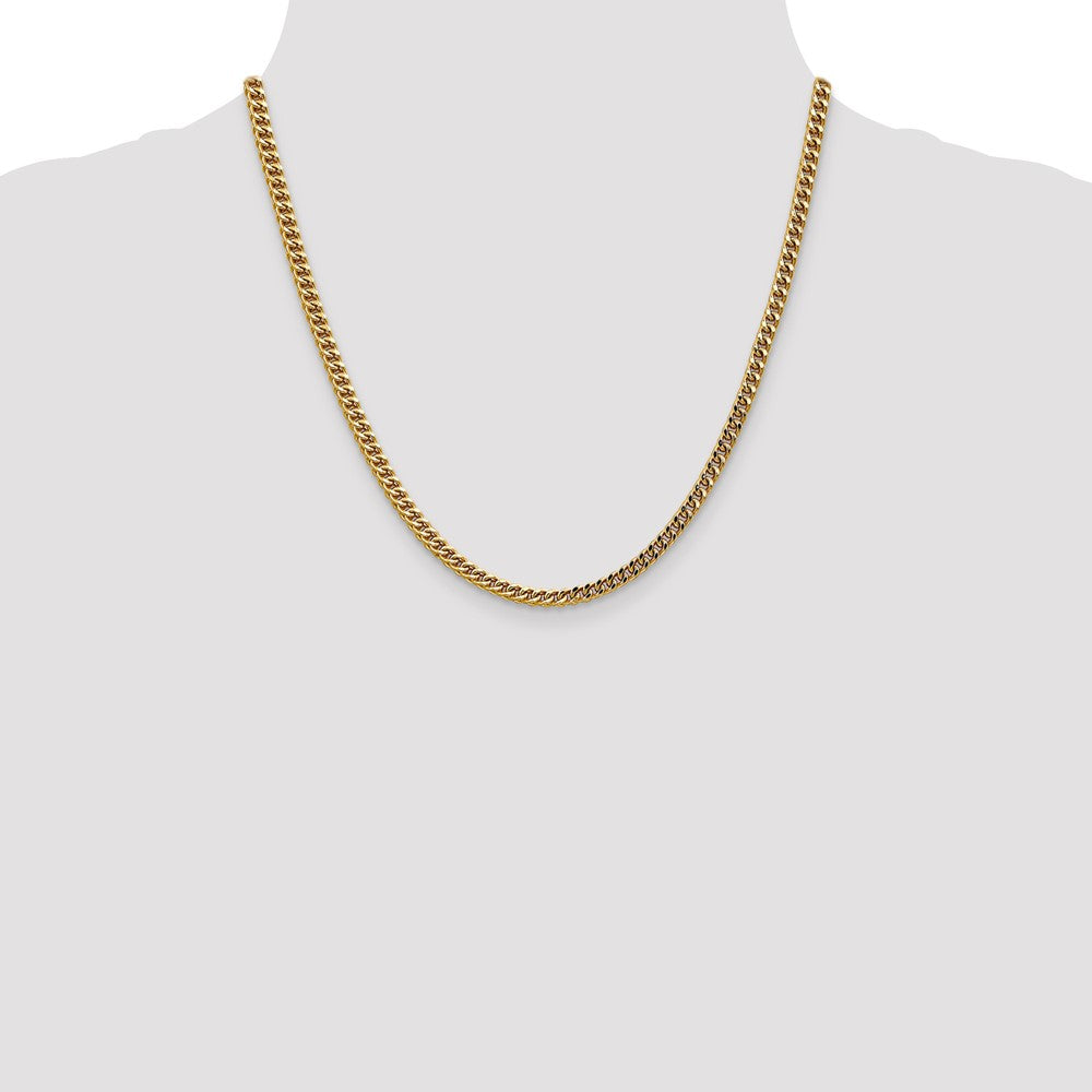 Shop Stylish 14K Gold Semi-Solid Franco Chain 20" 3.7mm - Luxury Lobster Clasp