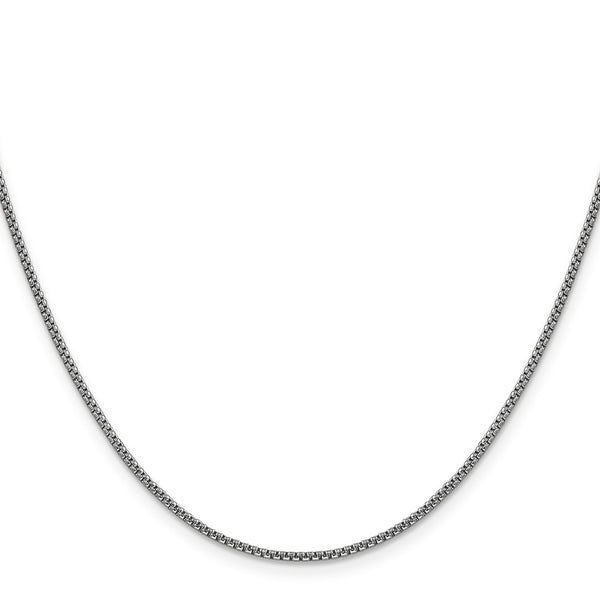 14K White Gold 20-Inch 1.5mm Round Box Chain
