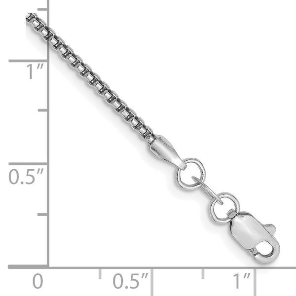 14K White Gold Box Chain Bracelet