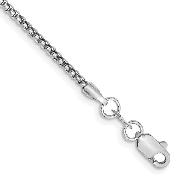 14K White Gold Box Chain Bracelet