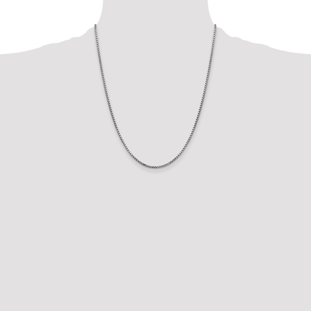 Buy 22-Inch 14K White Gold 1.75mm Round Box Chain - Stylish & Affordable